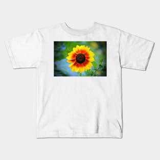 Yellow Red Sunflower Kids T-Shirt